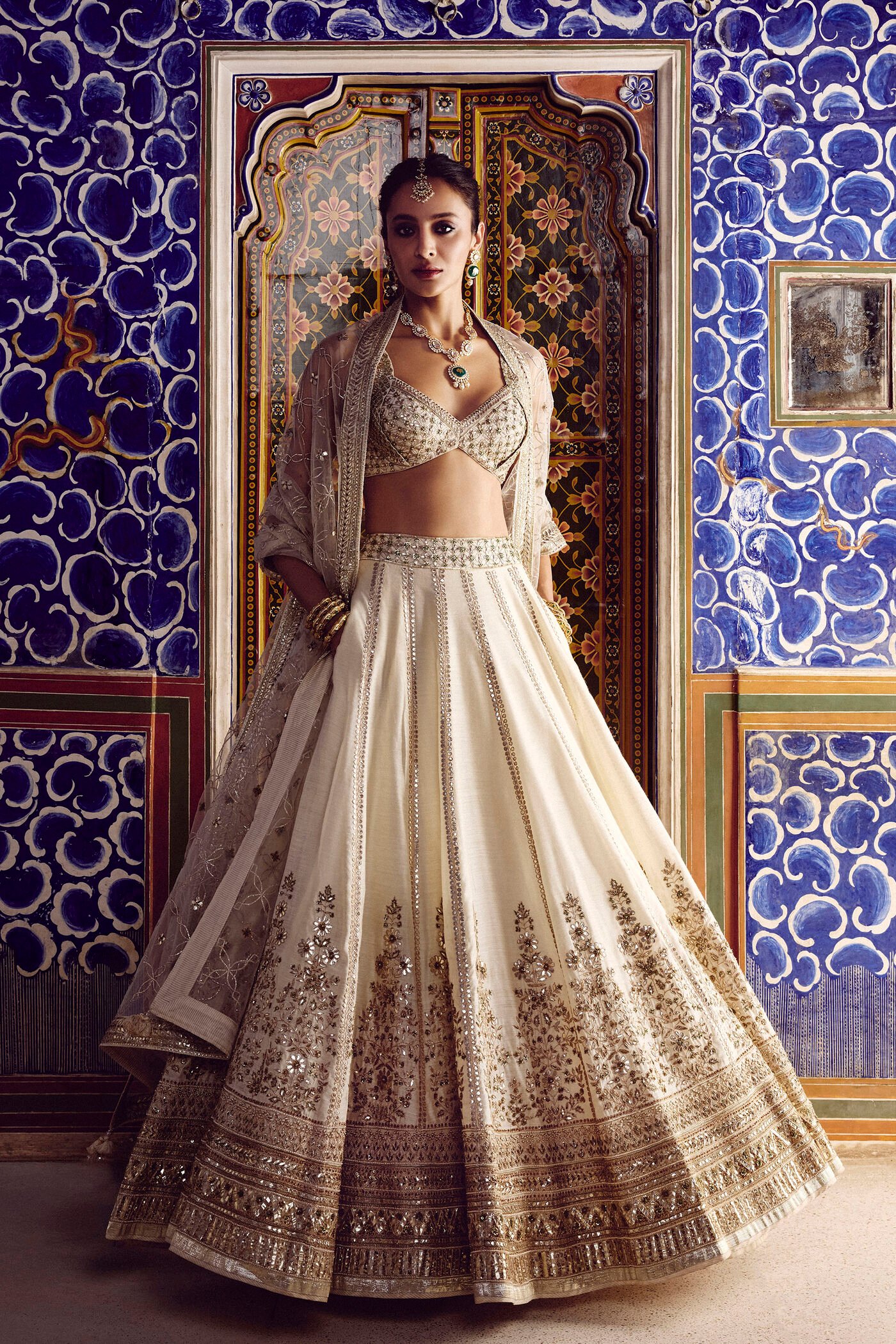 Nalika Gota Patti Silk Lehenga Set - Ivory ₹525,000 MRP Inclusive of all taxes