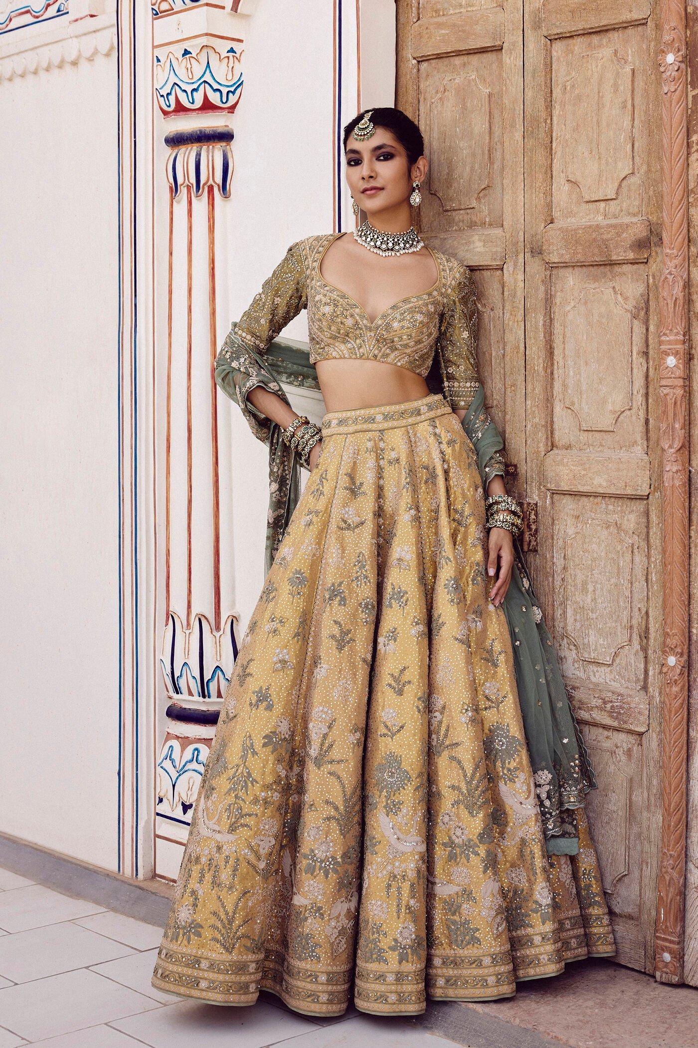 Ikshita Embroidered Silk Lehenga Set - Gold ₹625,000 MRP Inclusive of all taxes