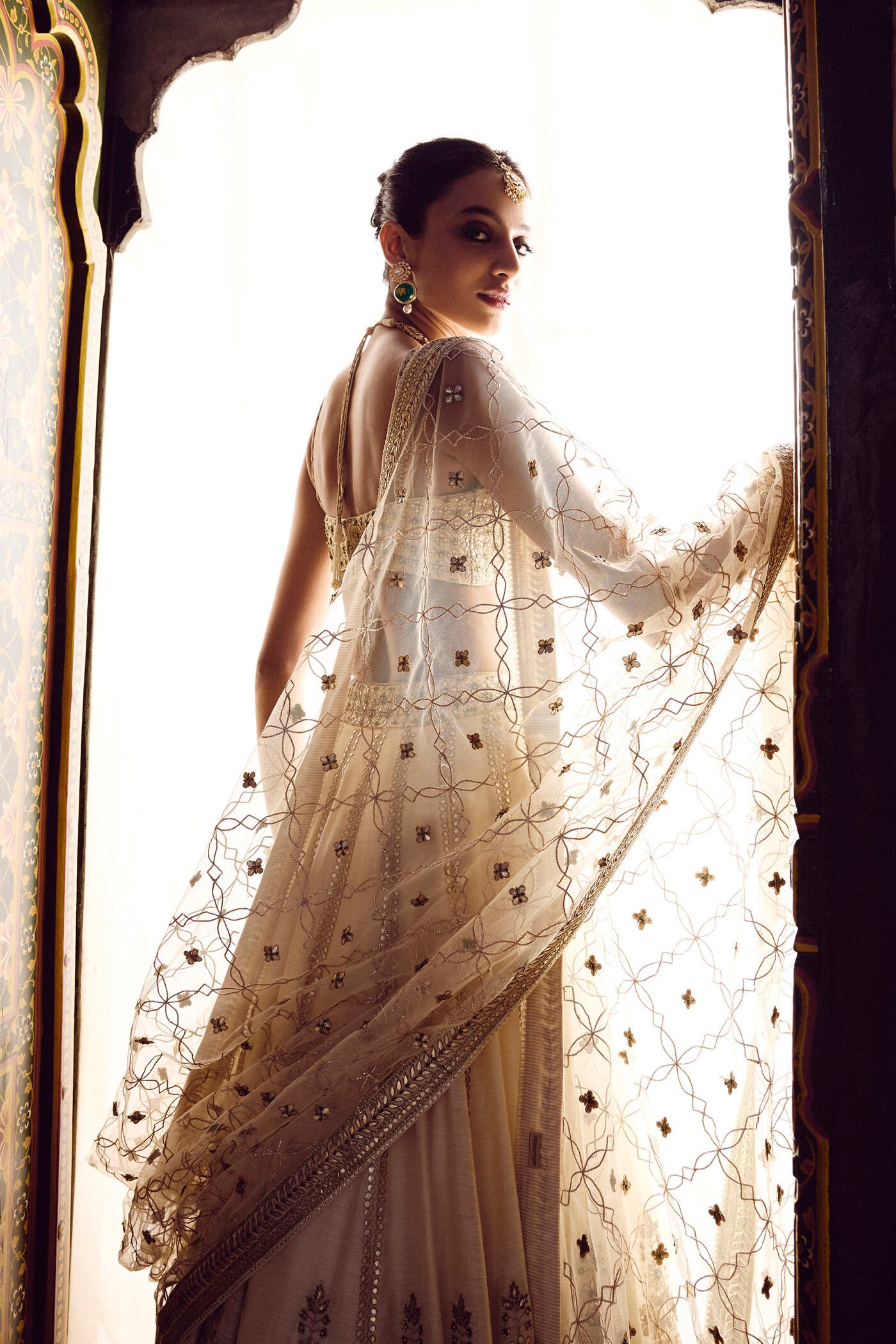 Nalika Gota Patti Silk Lehenga Set - Ivory ₹525,000 MRP Inclusive of all taxes - Image 4