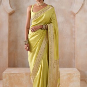 Sumarni Handwoven Benarasi Silk Saree - Lime ₹135,000 MRP Inclusive of all taxes