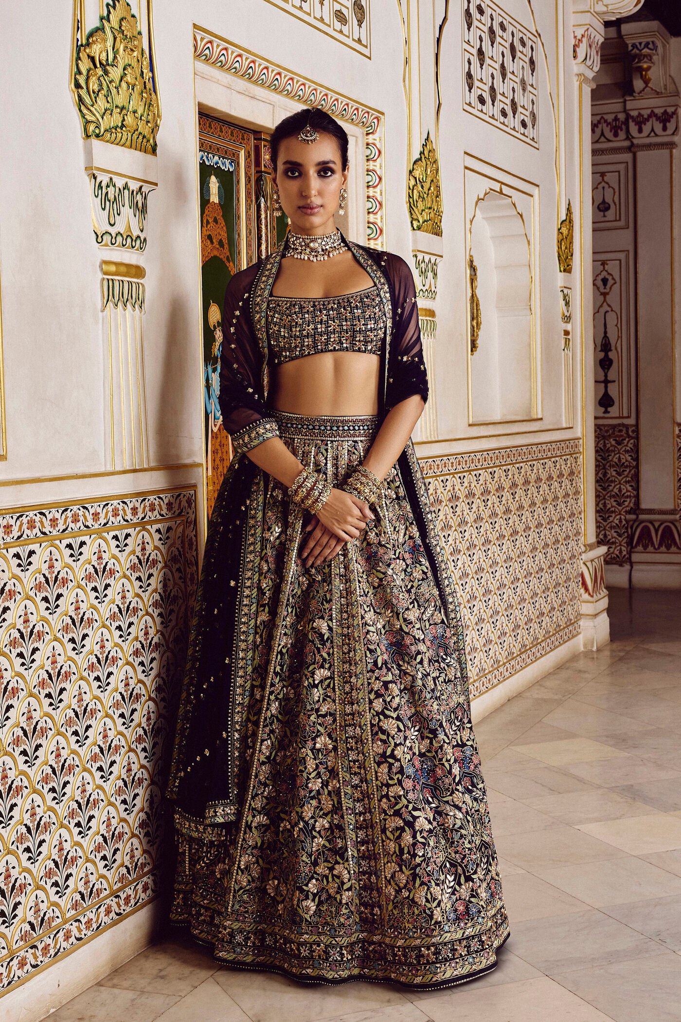 Elakshi Embroidered Silk Lehenga Set - Blue ₹656,300 MRP Inclusive of all taxes