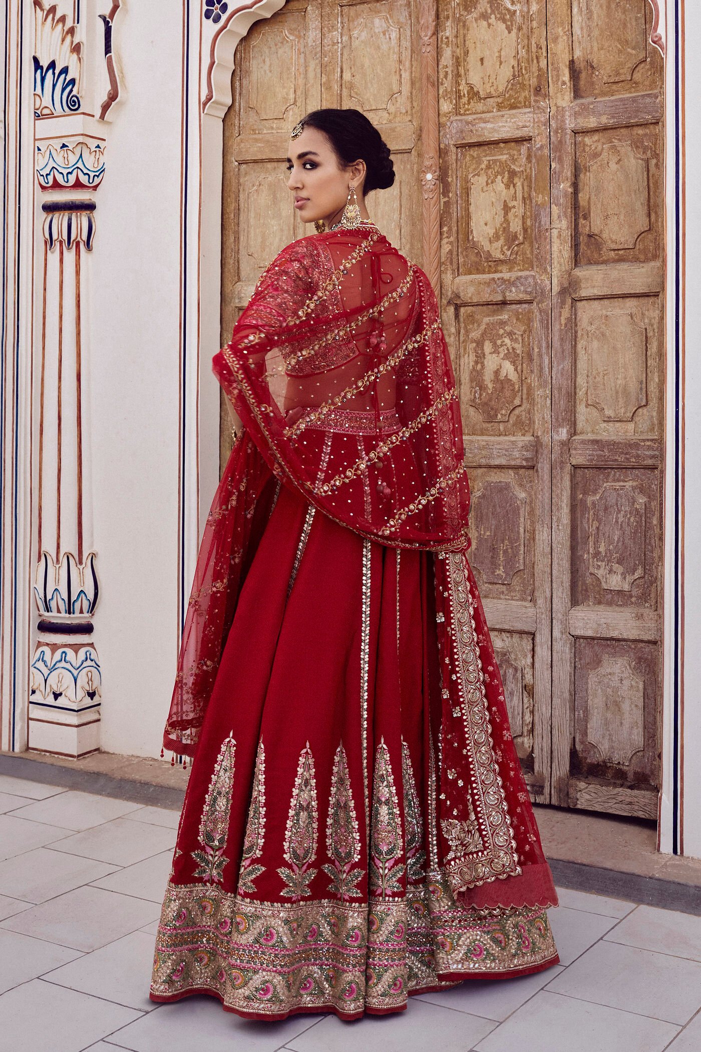 Mritsa Gota Patti Silk Lehenga Set - Red ₹714,000 MRP Inclusive of all taxes - Image 2
