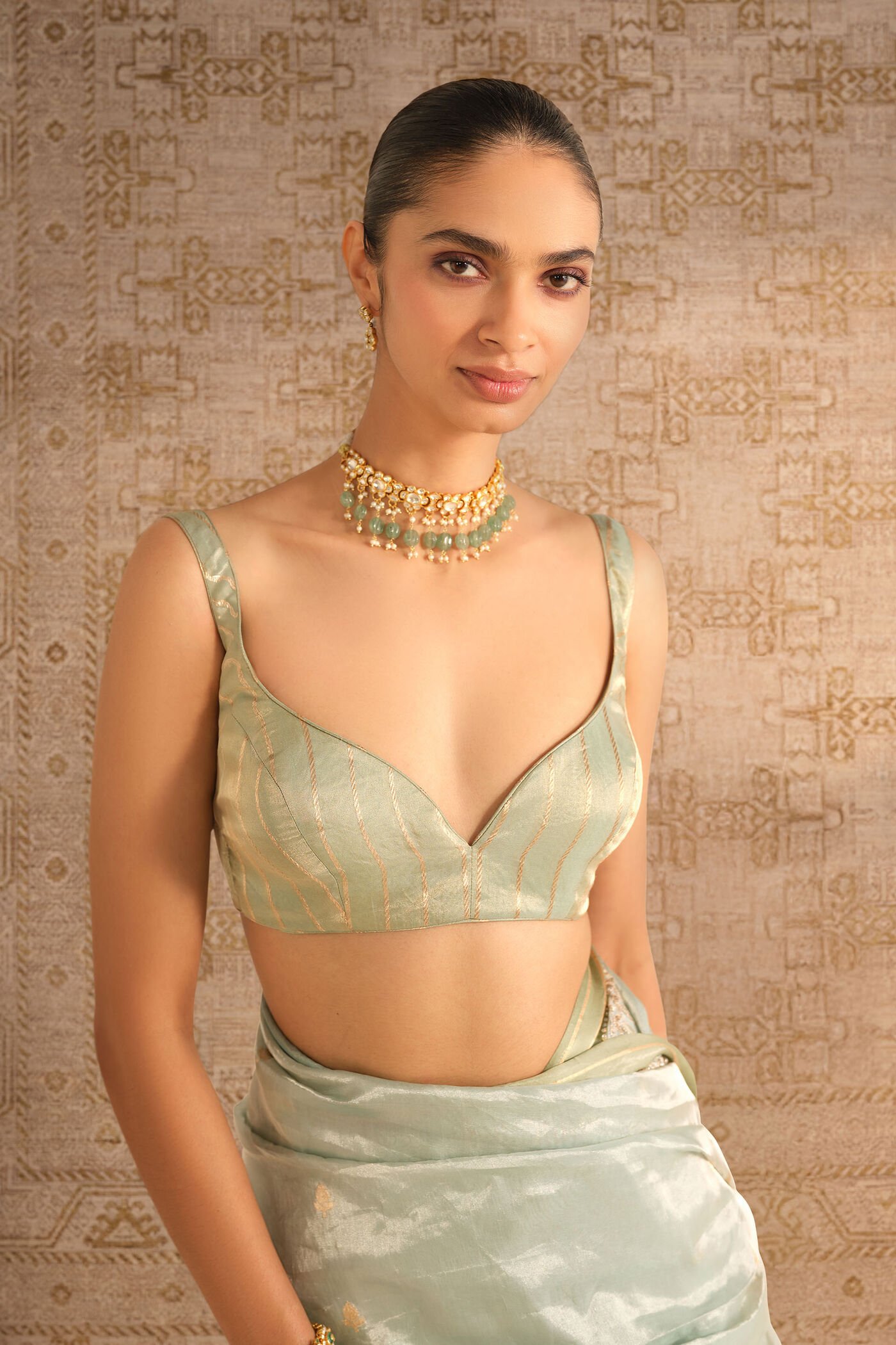 Asvitha Handwoven Benarasi Silk Saree - Sage ₹99,000 MRP Inclusive of all taxes - Image 6