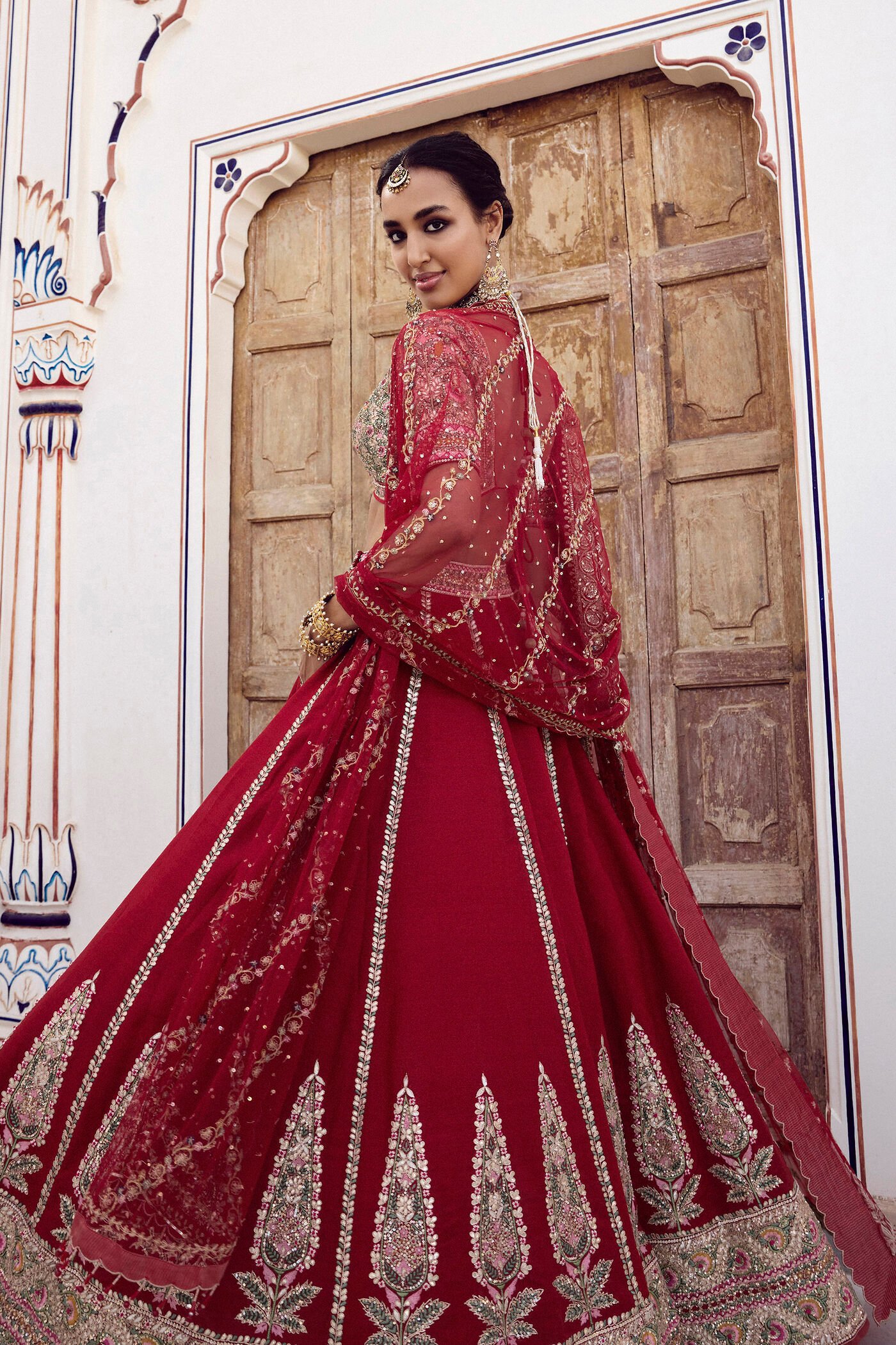 Mritsa Gota Patti Silk Lehenga Set - Red ₹714,000 MRP Inclusive of all taxes - Image 3