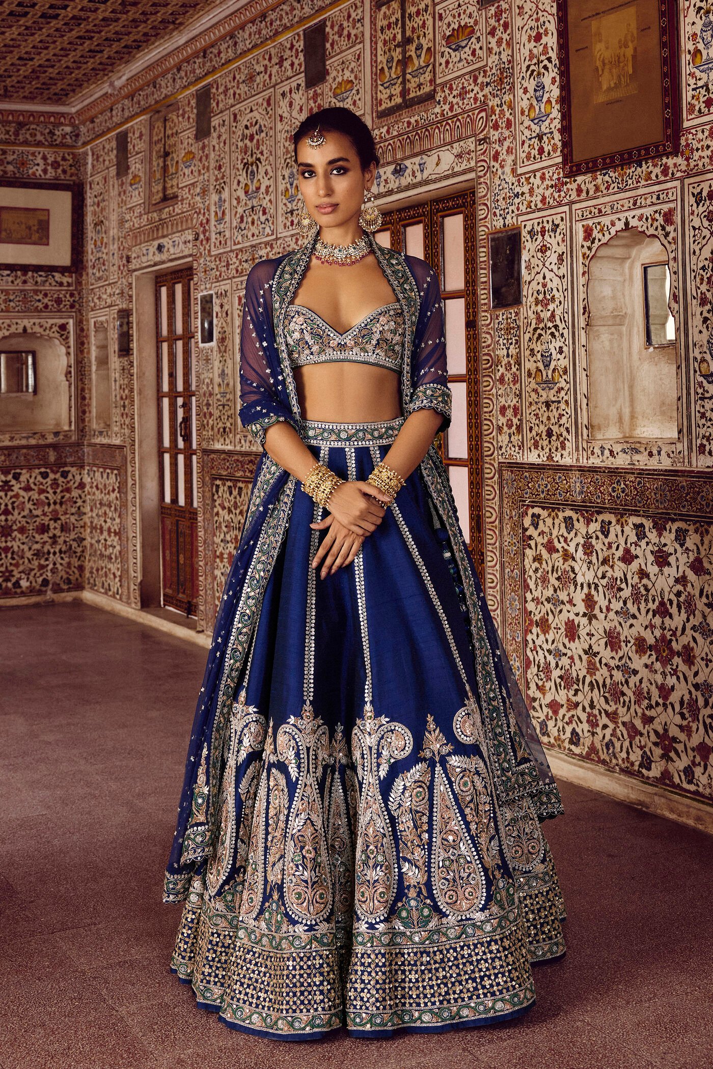 Nairab Embroidered Silk Lehenga Set - Blue ₹588,000 MRP Inclusive of all taxes