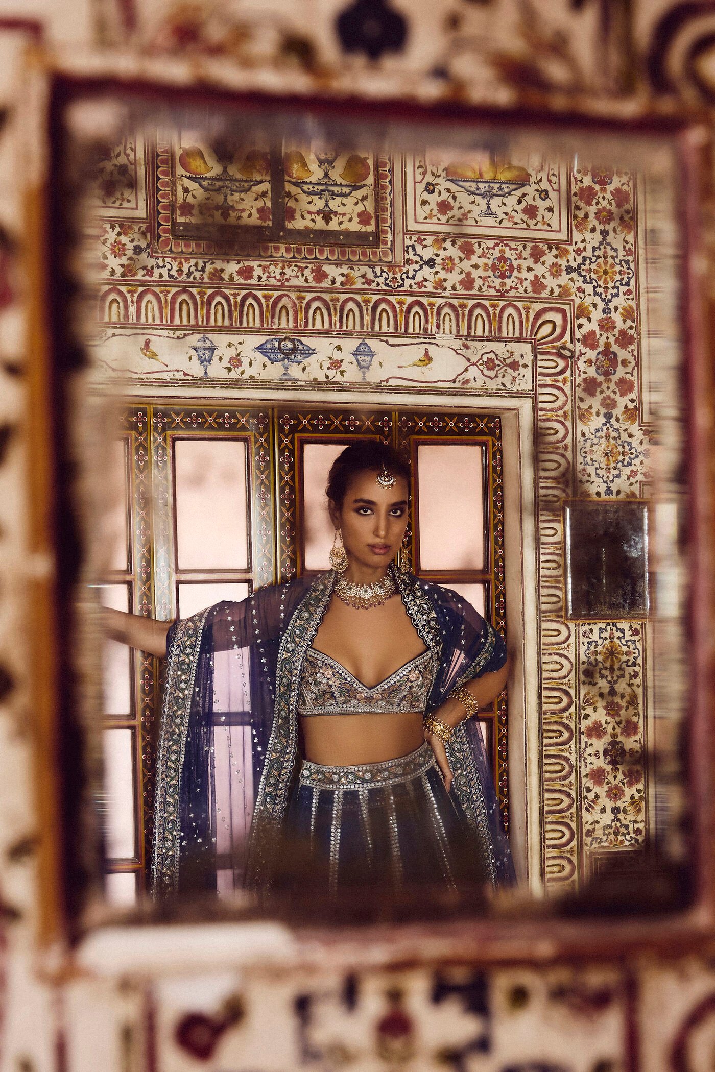 Nairab Embroidered Silk Lehenga Set - Blue ₹588,000 MRP Inclusive of all taxes - Image 6