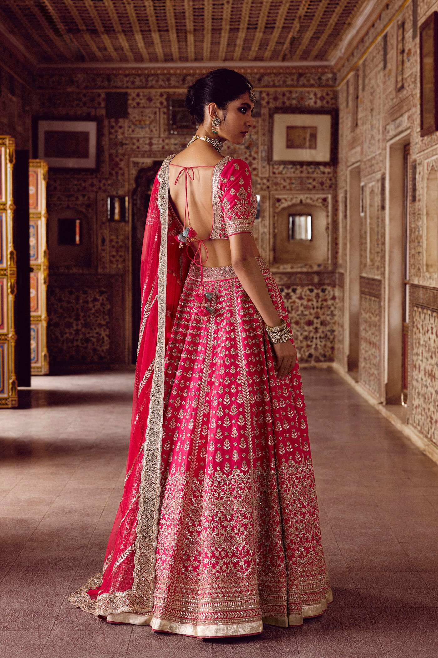 Sarasvi Gota Patti Silk Lehenga Set - Pink ₹630,400 MRP Inclusive of all taxes - Image 6