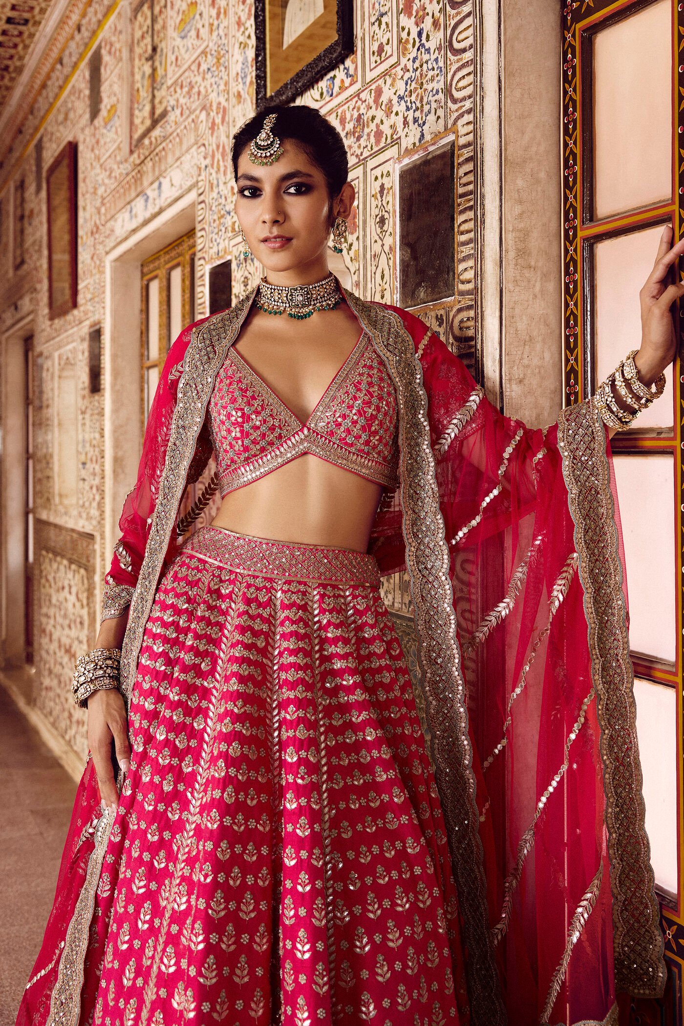 Sarasvi Gota Patti Silk Lehenga Set - Pink ₹630,400 MRP Inclusive of all taxes - Image 5