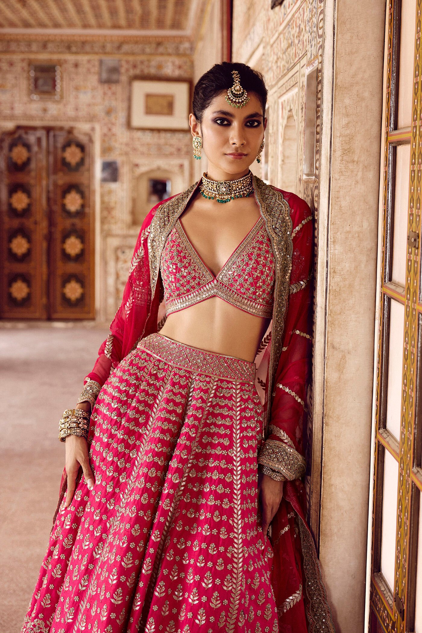 Sarasvi Gota Patti Silk Lehenga Set - Pink ₹630,400 MRP Inclusive of all taxes - Image 3