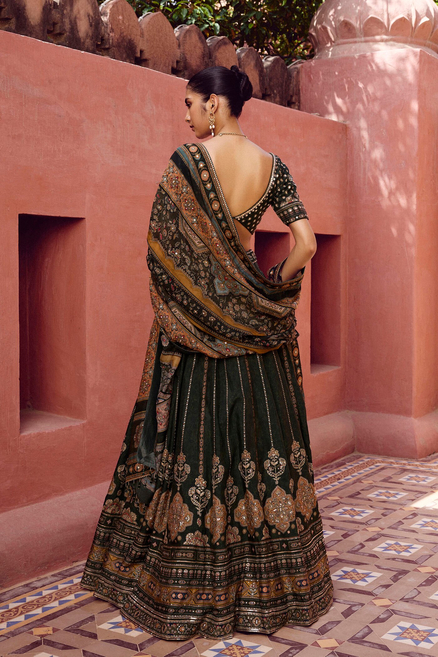 Rishama Silk Lehenga Set - Green ₹242,000 MRP Inclusive of all taxes - Image 2