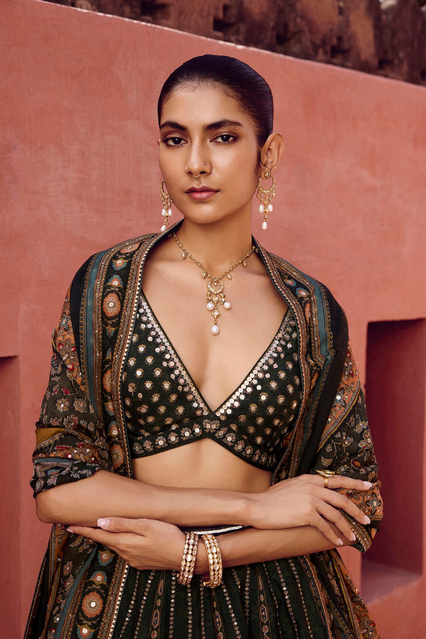 Rishama Silk Lehenga Set - Green ₹242,000 MRP Inclusive of all taxes - Image 5