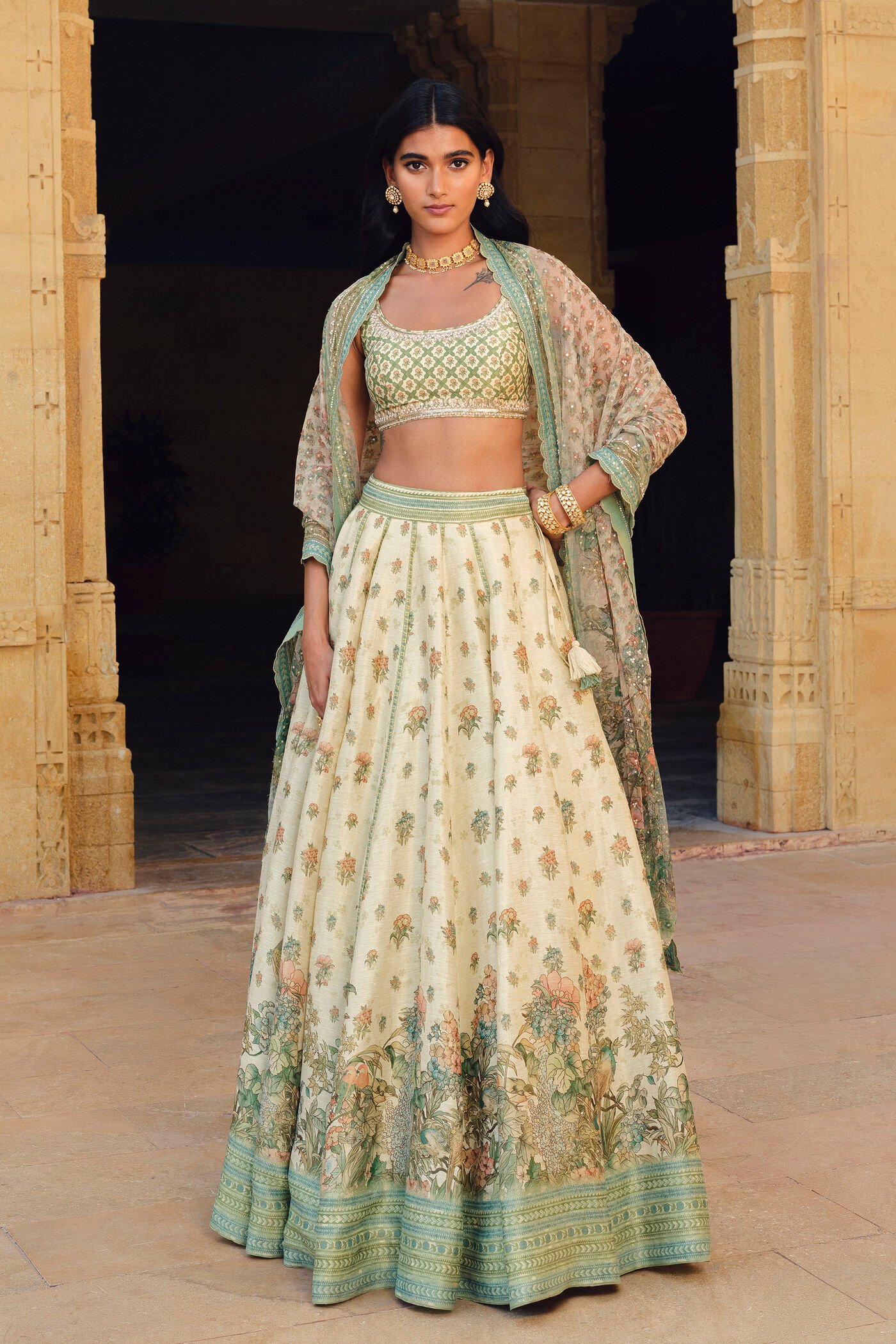 Fareeha Lehenga Set - Ivory ₹126,000 MRP Inclusive of all taxes