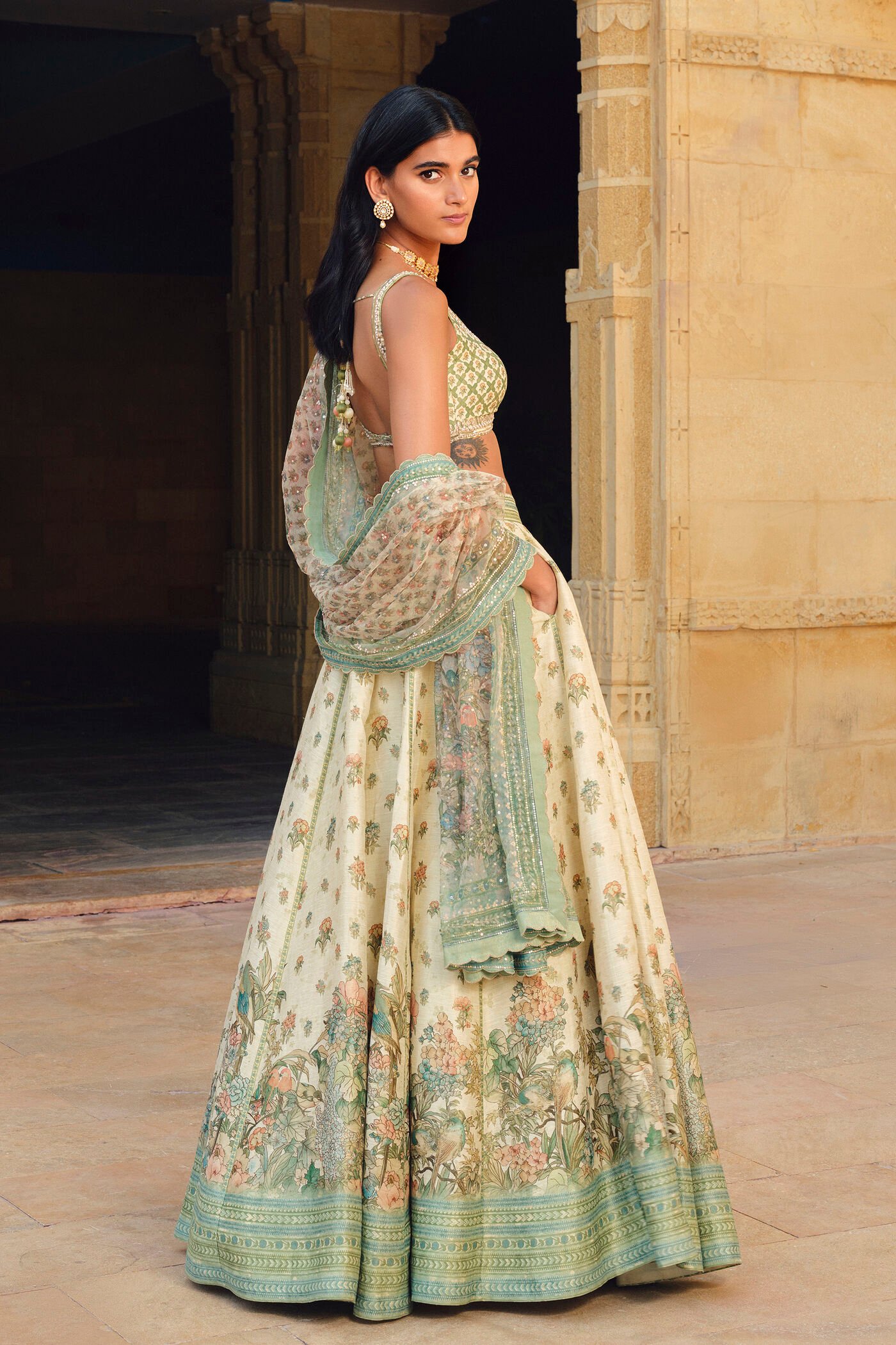 Fareeha Lehenga Set - Ivory ₹126,000 MRP Inclusive of all taxes - Image 2